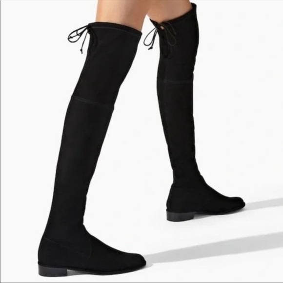 Stuart Weitzman Lowland Suede Over-the-Knee Boots in Black Size 7.5 - Picture 14 of 14